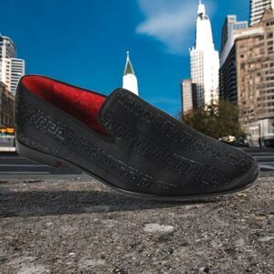 AFTER MIDNIGHT MEN'S FASHION DRESS SHOE CRYSTAL STUDDED SATIN. VITO.